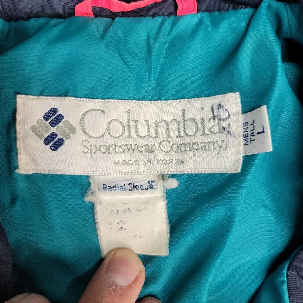 Vintage Mens Columbia Powder Keg Jacket Large Teal Blue Coat - Picture 4 of 10